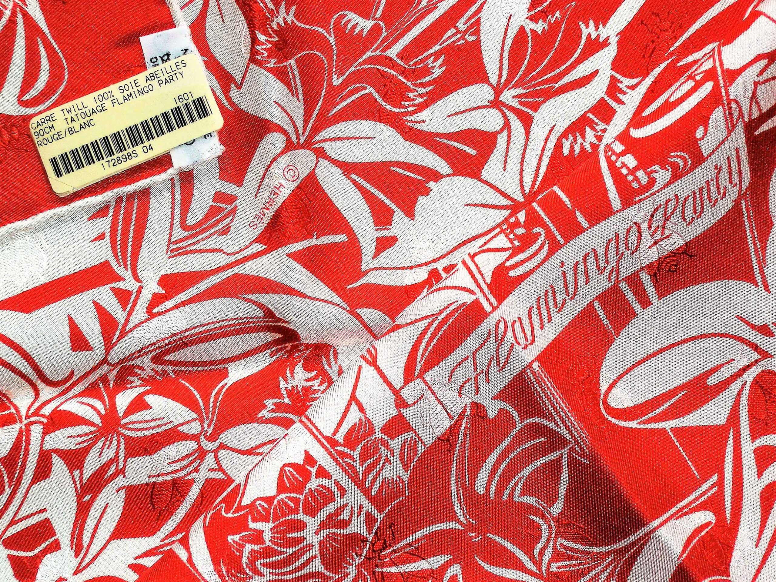 Flamingo Party Finesse Hermes Jacquard Scarf