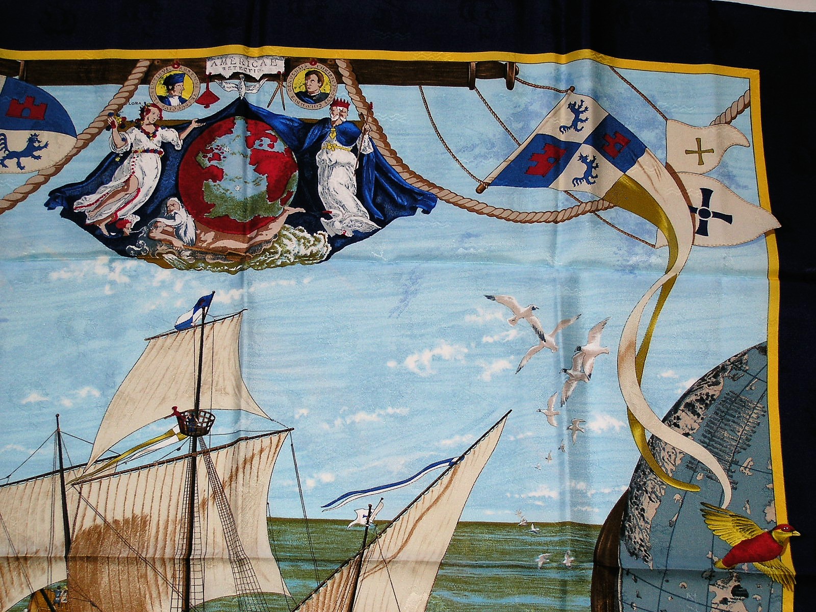 Christophe Colomb decouvre l'Amerique Hermes Jacquard Scarf