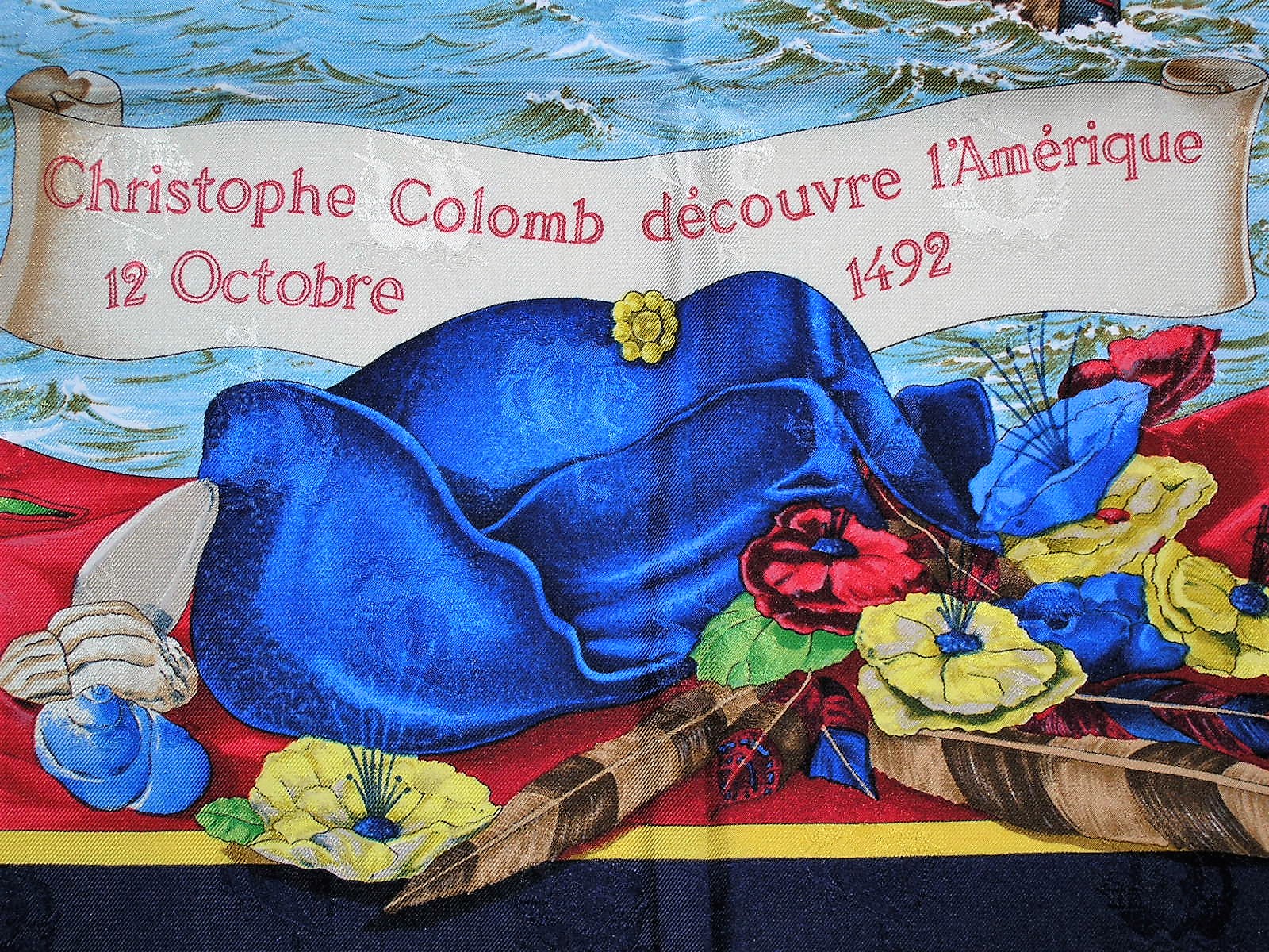 Christophe Colomb decouvre l'Amerique Hermes Jacquard Scarf