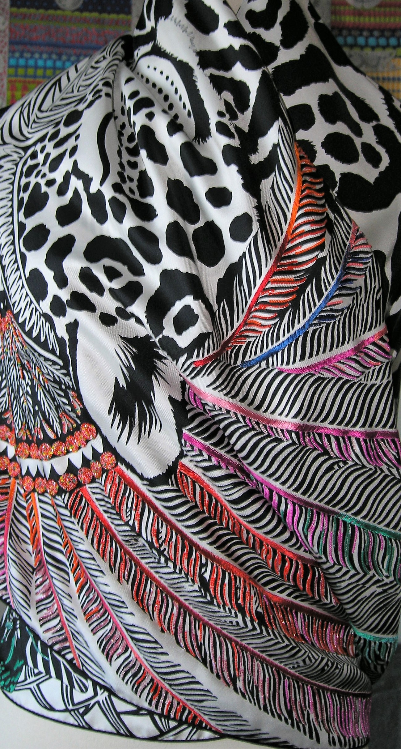 Jaguar Quetzal Hermes Exceptional 140cm Shawl Alice Shirley