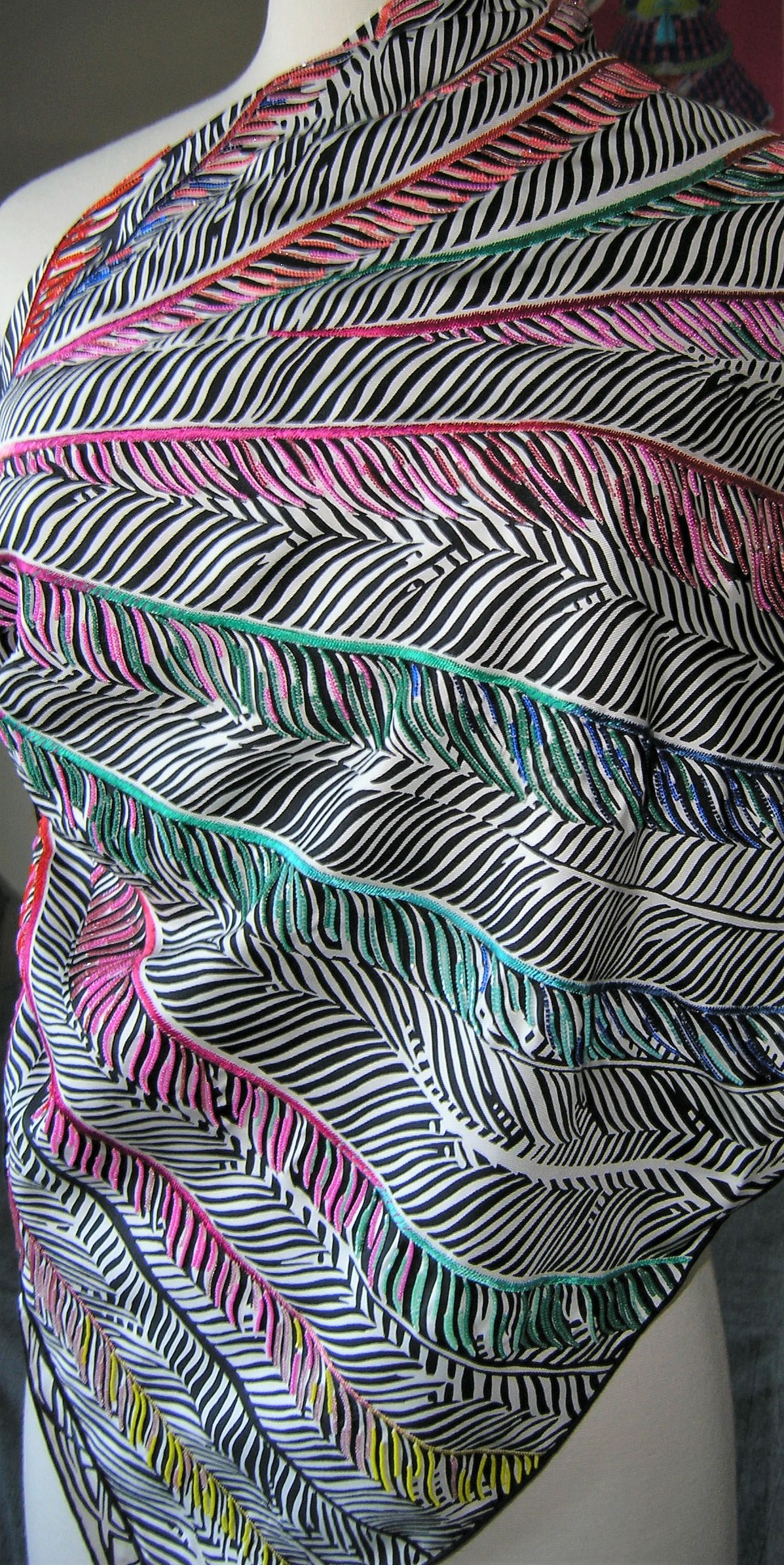 Jaguar Quetzal Hermes Exceptional 140cm Shawl Alice Shirley