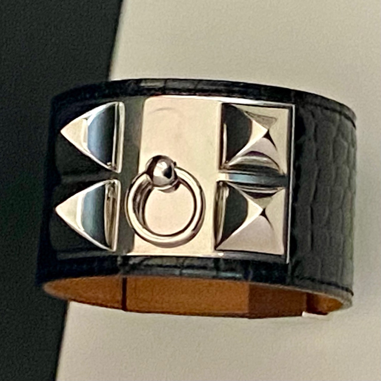 Alligator Black Hermes Collier de Chien CDC PHW