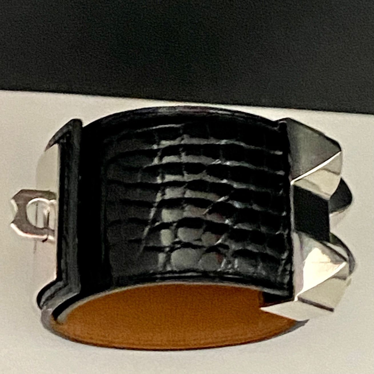 Alligator Black Hermes Collier de Chien CDC PHW
