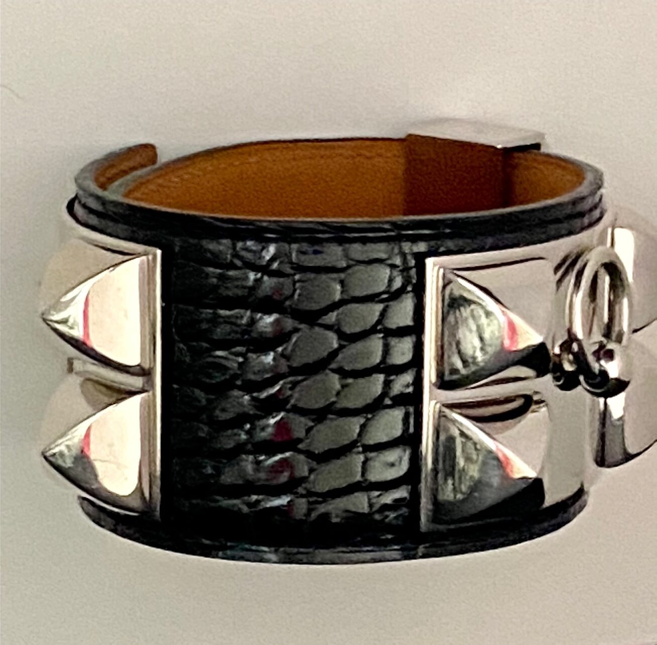Alligator Black Hermes Collier de Chien CDC PHW