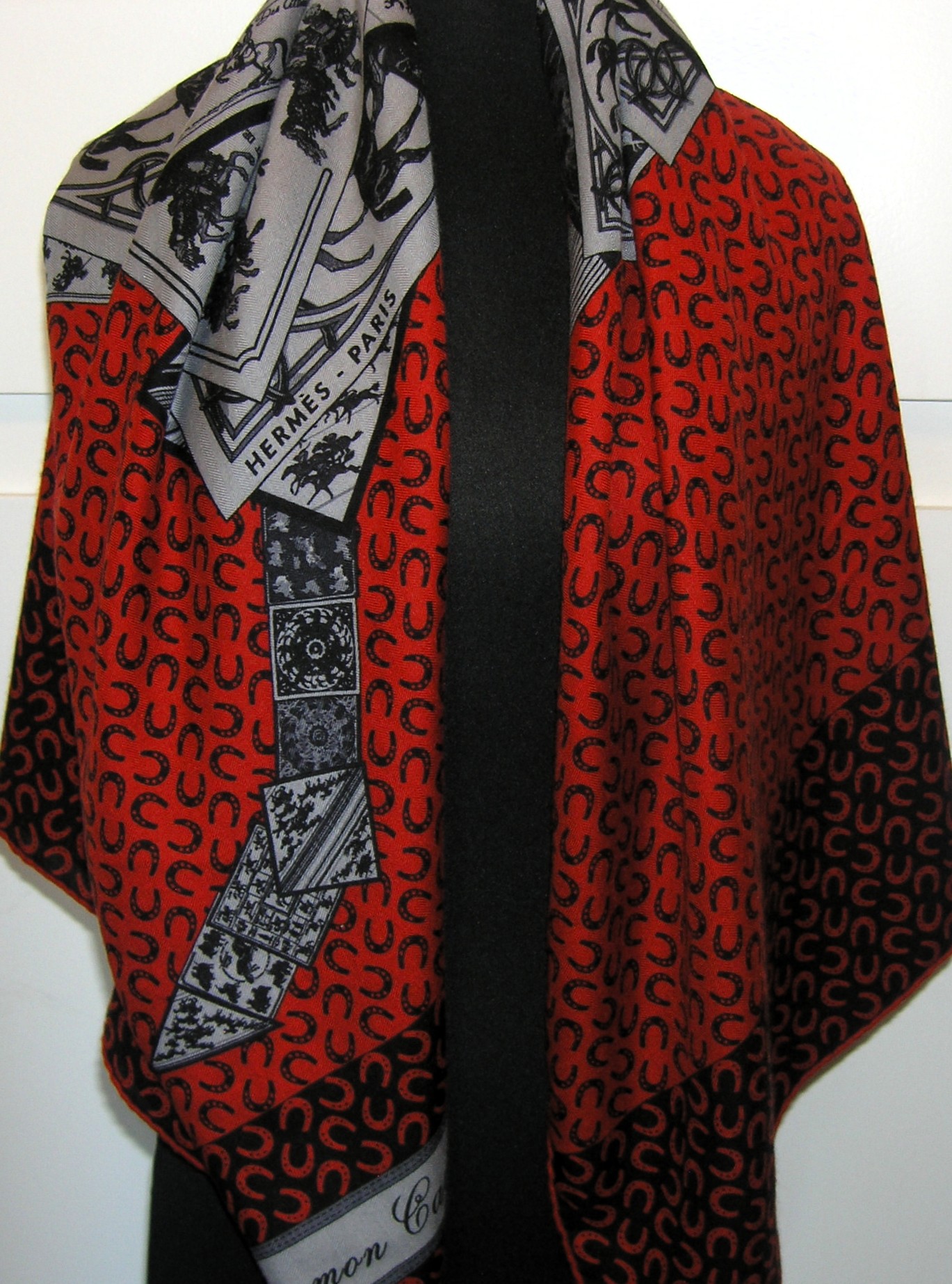 A Cheval Sur Mon Carre Hermes Cashmere Shawl