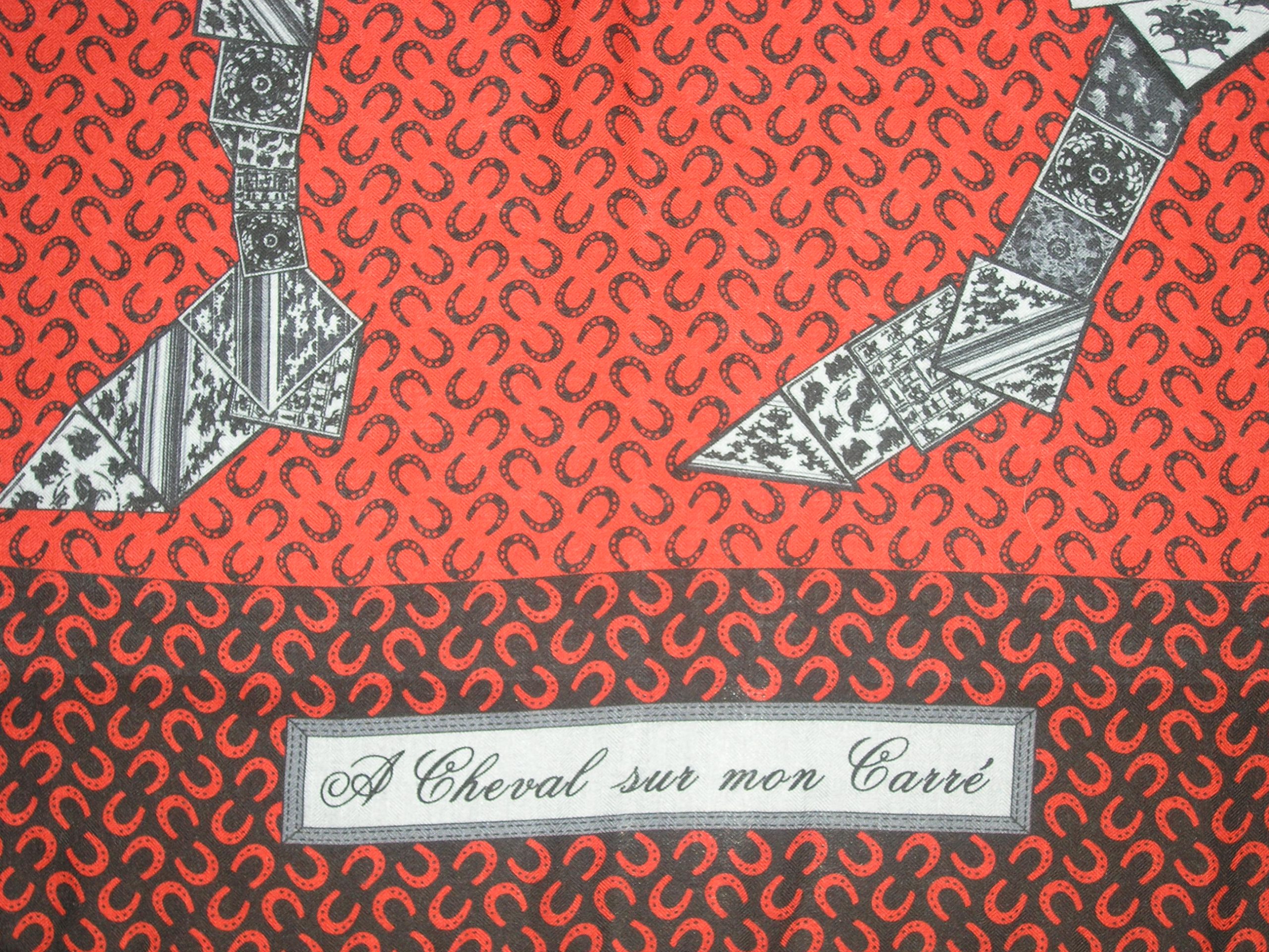 A Cheval Sur Mon Carre Hermes Cashmere Shawl