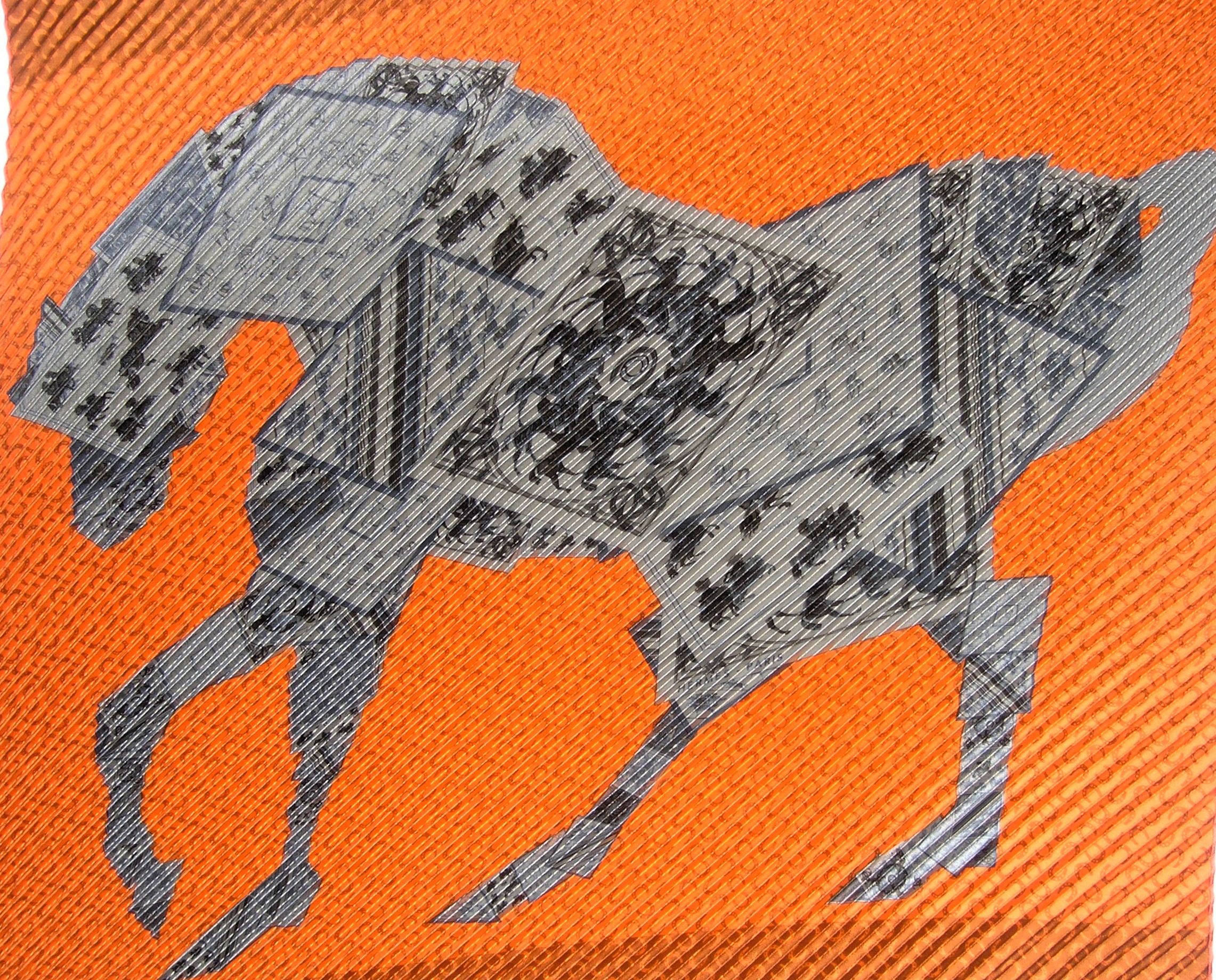 vintage Hermes plisse scarf